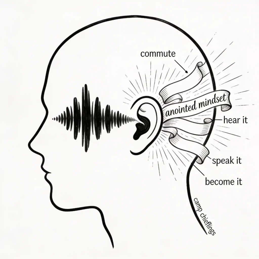 working principle of Audio confirmations; hear it, do it, become it, live it